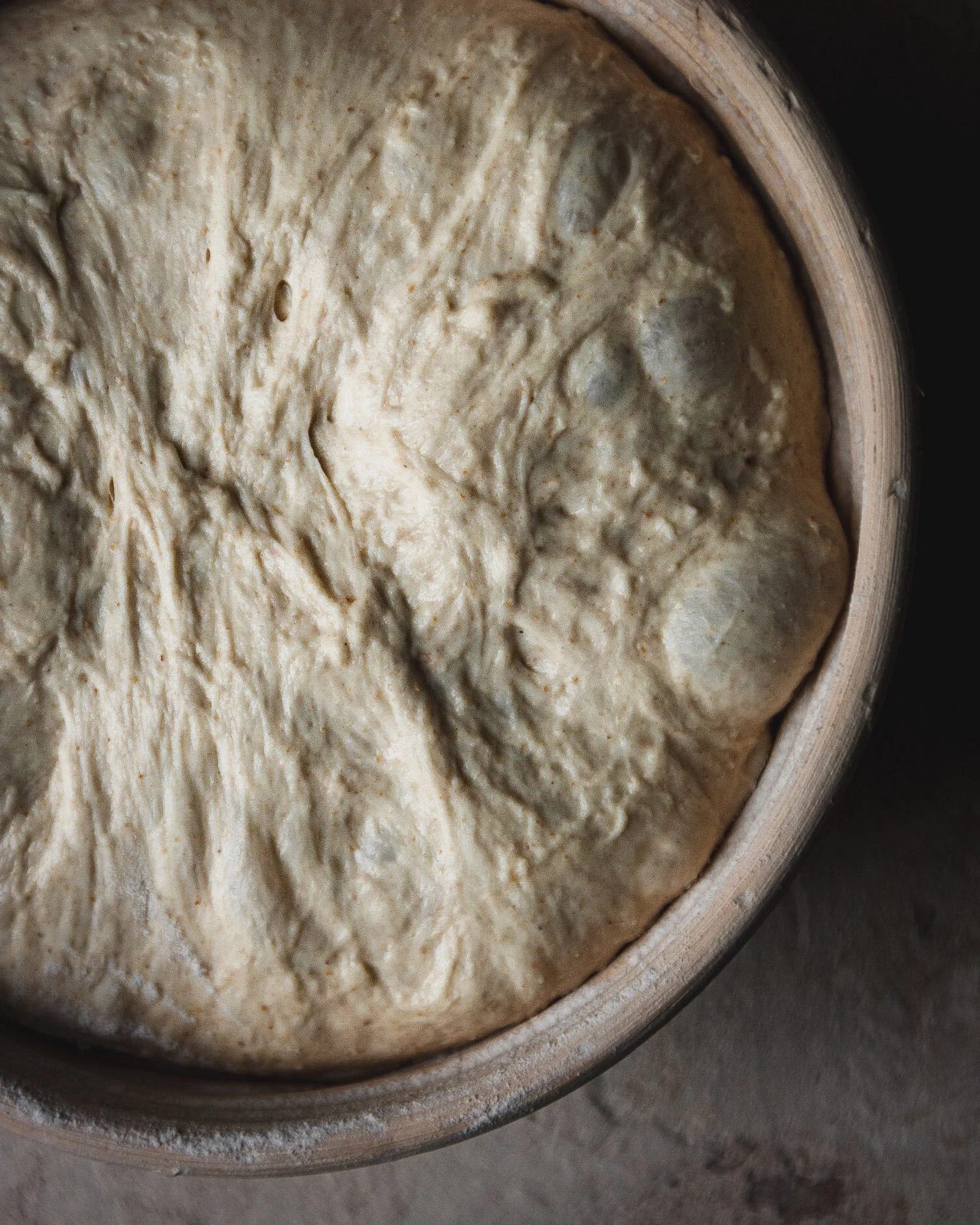 Foto: Massa de fermentação natural com levain